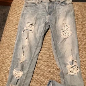 Girlfriend style ripped jeans